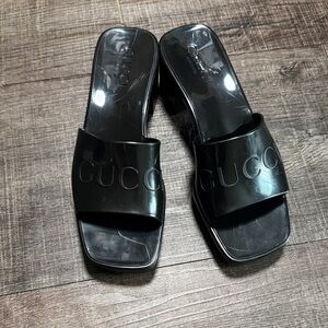 Gucci Glossy Black Women's Sandals